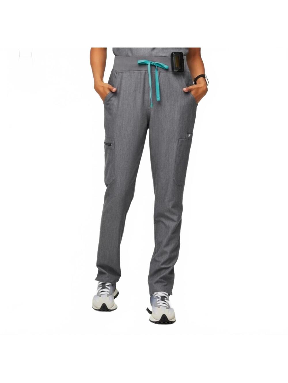 Figs High-Waisted Yola Skinny Scrub Pants Graphite Gray Women’s Medium Petite